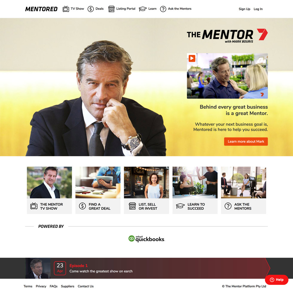 Empowering Small Businesses: A Look into Our Work on Mentored TV Show Website desktop layout