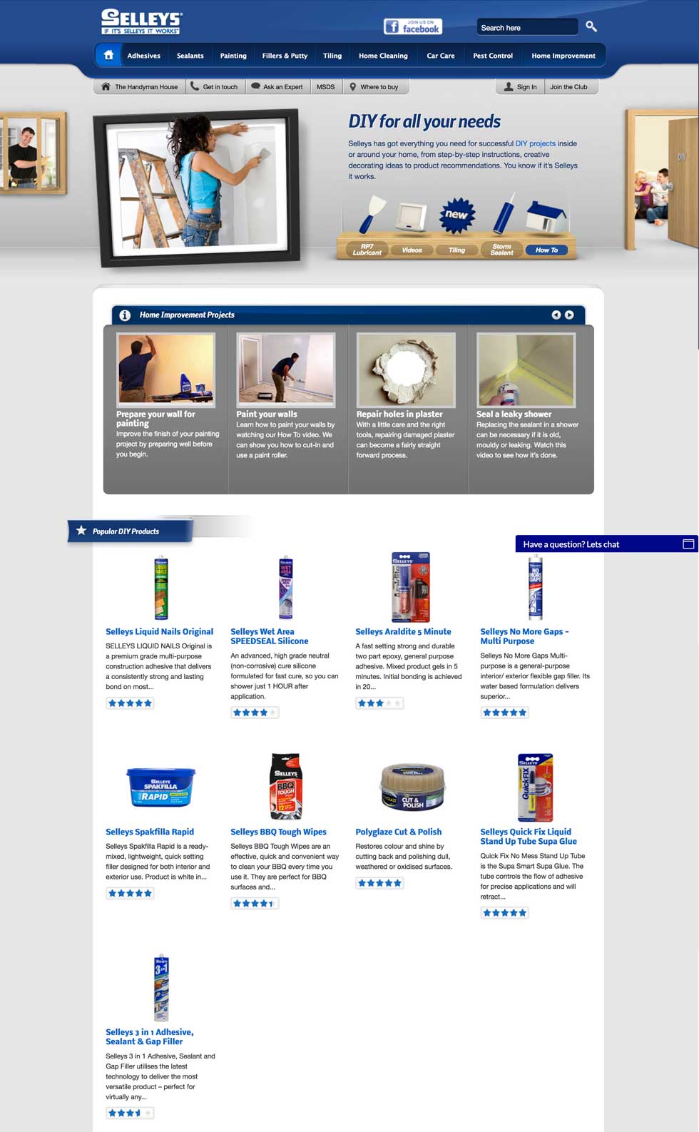 Selleys DIY Site: How Our Technical Expertise Transformed Home Improvement desktop layout